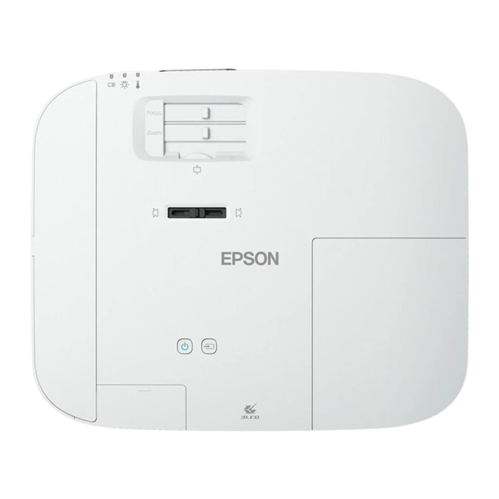 Epson EH-TW6250 2800lm 3LCD 4K+ blanc, vue avant: objectif avec monture noire et grille de ventilation latérale - Ítem2