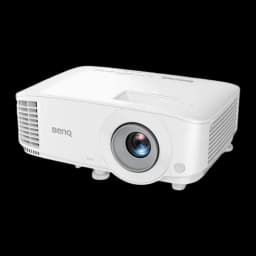 BenQ MX560 DLP XGA branco, vista lateral direita em ângulo: grelha direita, lente e secção traseira visíveis