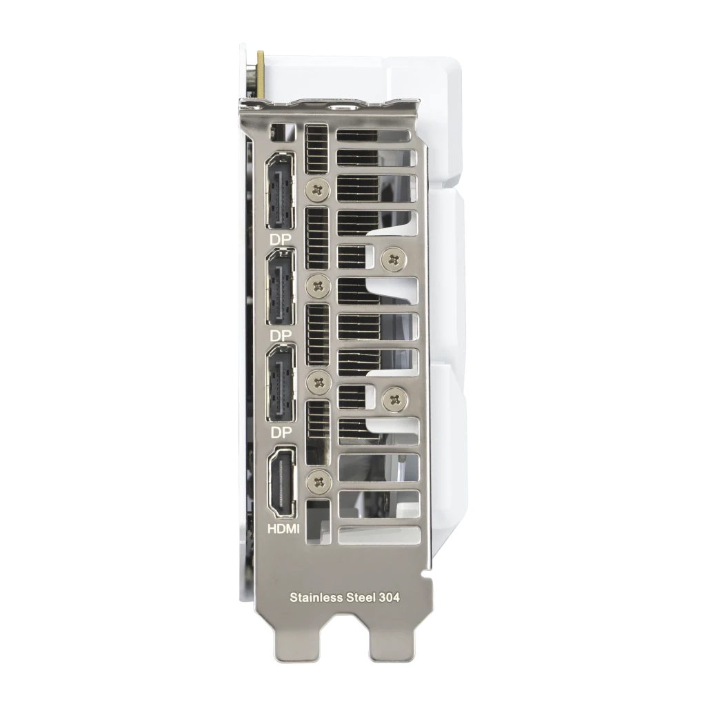 ASUS Dual GeForce RTX 5060 Ti OC 16GB GDDR7 Blanca, producto y caja: tarjeta con 3 ventiladores blancos junto a su packaging - Ítem6