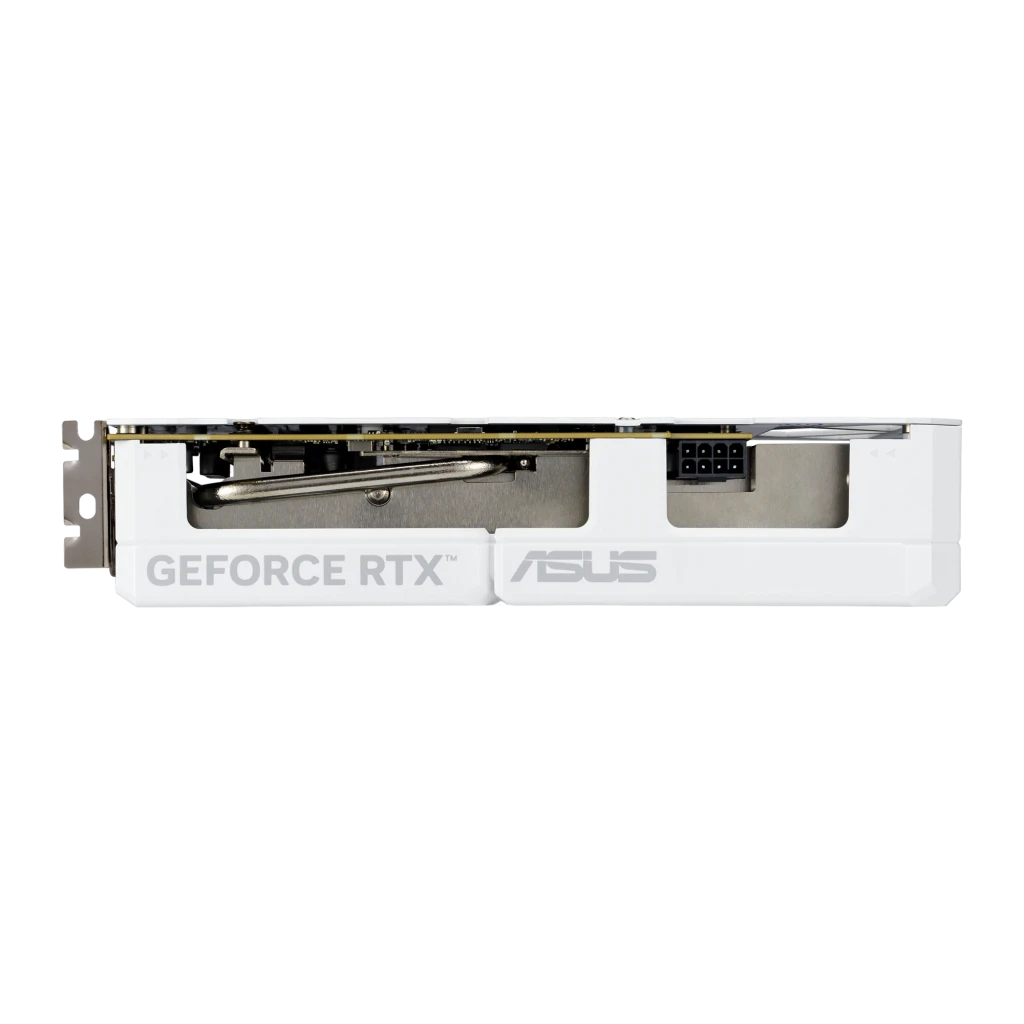 ASUS Dual GeForce RTX 5060 Ti OC 16GB GDDR7 Blanca, producto y caja: tarjeta con 3 ventiladores blancos junto a su packaging - Ítem7