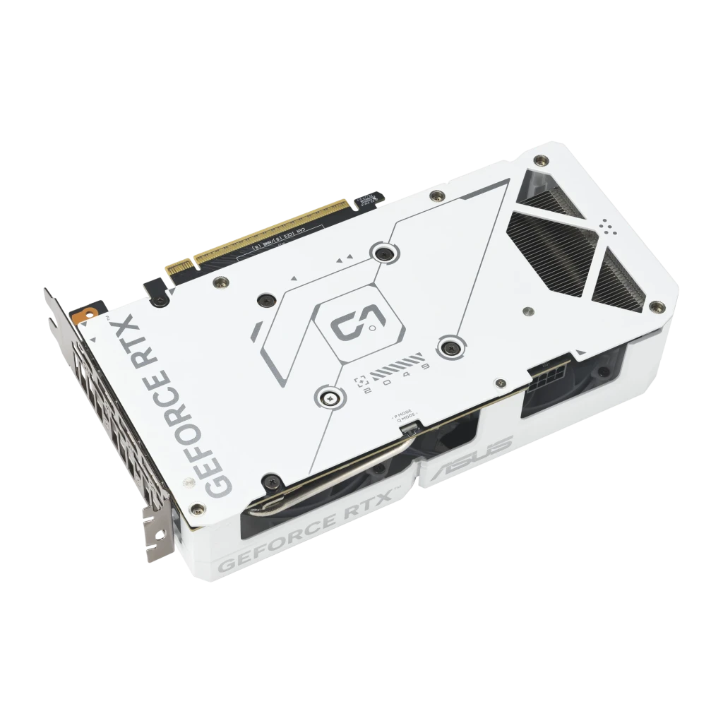 ASUS Dual GeForce RTX 5060 Ti OC 16GB GDDR7 Blanca, producto y caja: tarjeta con 3 ventiladores blancos junto a su packaging - Ítem2