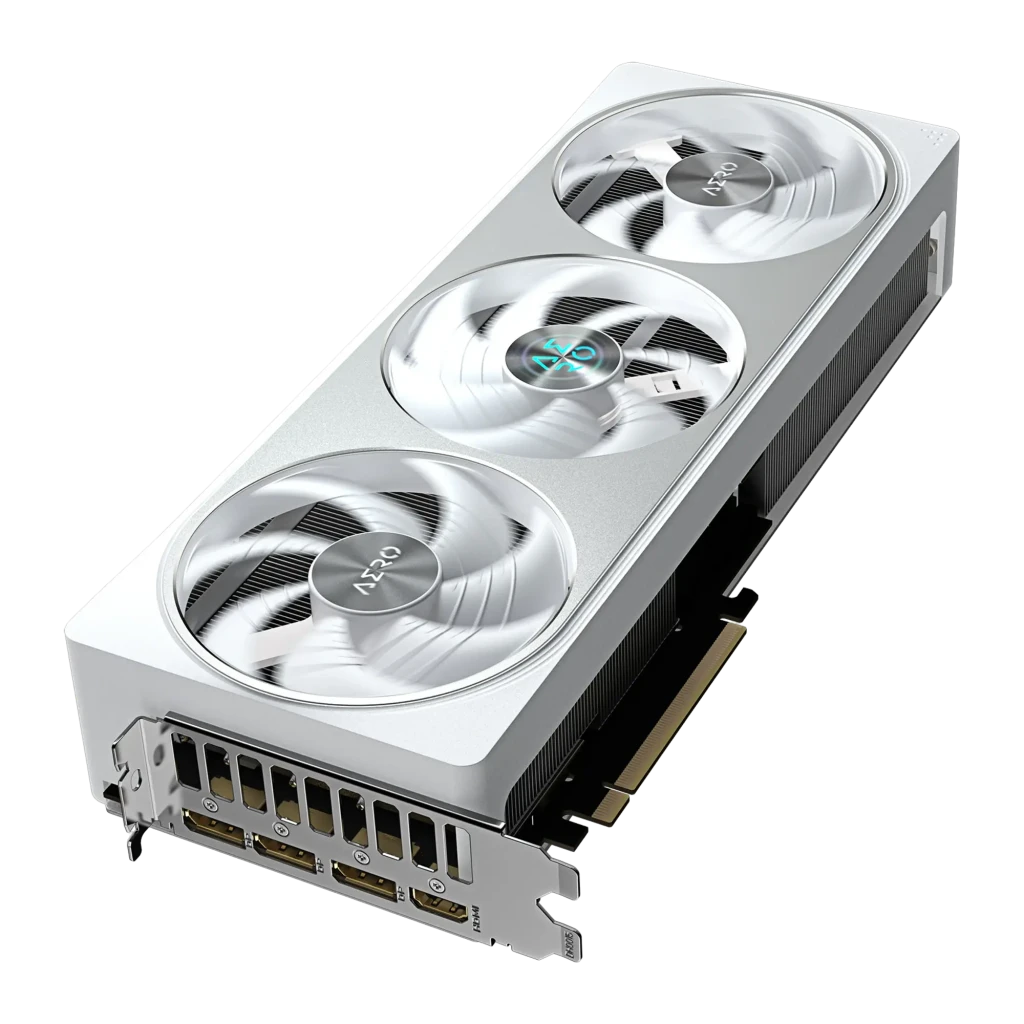 Gigabyte RTX 5070 AERO OC 12GB blanc, kit avec boîte: carte blanche à trois ventilateurs aux côtés de la boîte AERO OC 12G - Ítem3