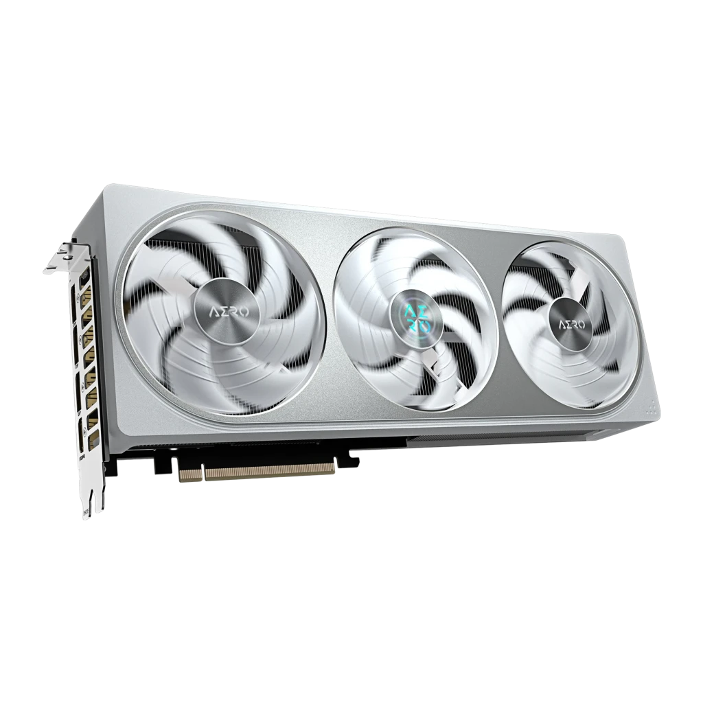 Gigabyte RTX 5070 AERO OC 12GB blanc, kit avec boîte: carte blanche à trois ventilateurs aux côtés de la boîte AERO OC 12G - Ítem1
