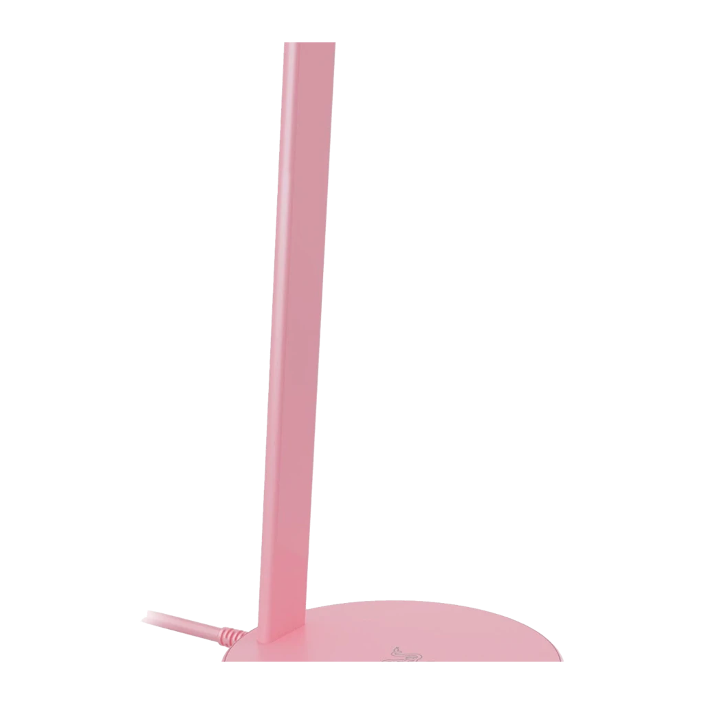 Razer Base Station V2 Chroma Rosa, vista em ângulo: suporte rosa com iluminação RGB Chroma na base e portas USB visíveis - Item2