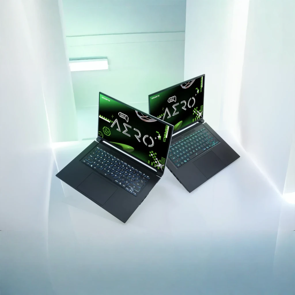 Gigabyte Aero X16 1000GB SSD RTX 5060 Cinzento, vista frontal: ecrã WQXGA 16