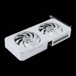 Palit GeForce RTX 5060 OC WHITE 8GB blanco, vista superior en ángulo: dos ventiladores, lateral con logo GeForce RTX