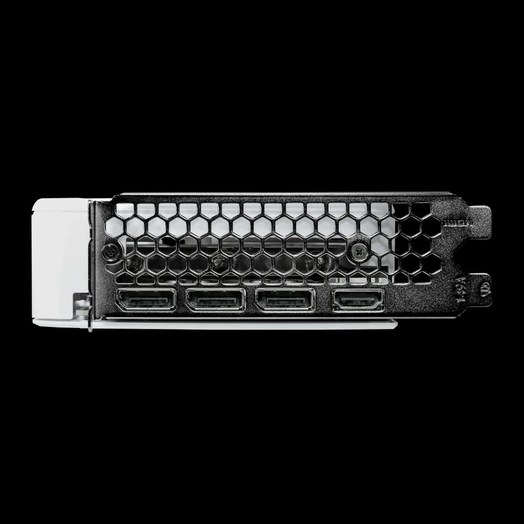 Palit GeForce RTX 5060 OC White 8GB blanco, panel de E/S: 3x DisplayPort y 1x HDMI 2.1 en bracket metálico hexagonal