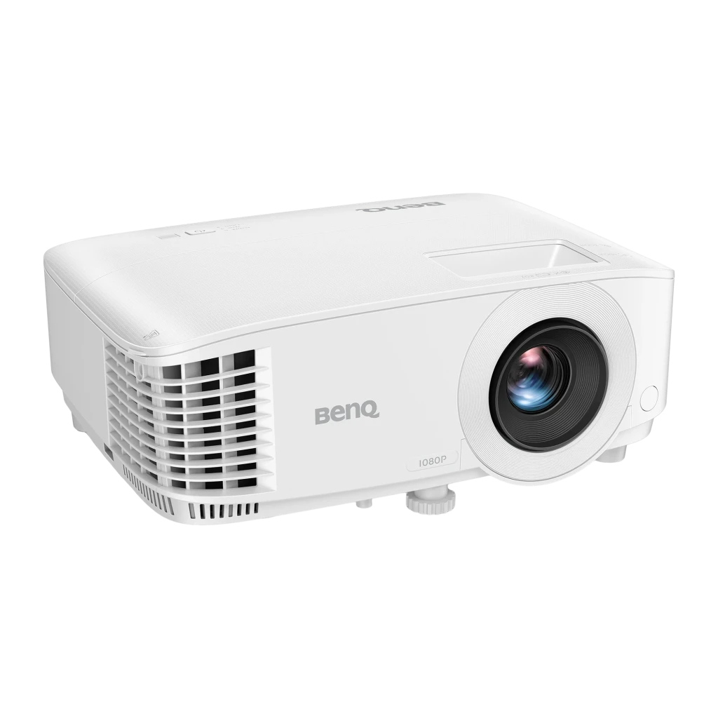 BenQ Projecteur TH575i 3800lm DLP 1080p Blanc, vue avant: objectif central, grille latérale et étiquette 1080P - Ítem1