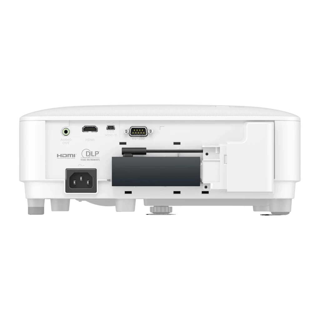 BenQ Projecteur TH575i 3800lm DLP 1080p Blanc, vue avant: objectif central, grille latérale et étiquette 1080P - Ítem3