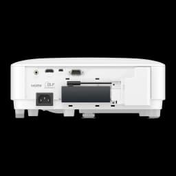 BenQ Proyector TH575i Blanco, panel trasero: puertos HDMI, audio out, RS-232, entrada de corriente y compartimento abierto