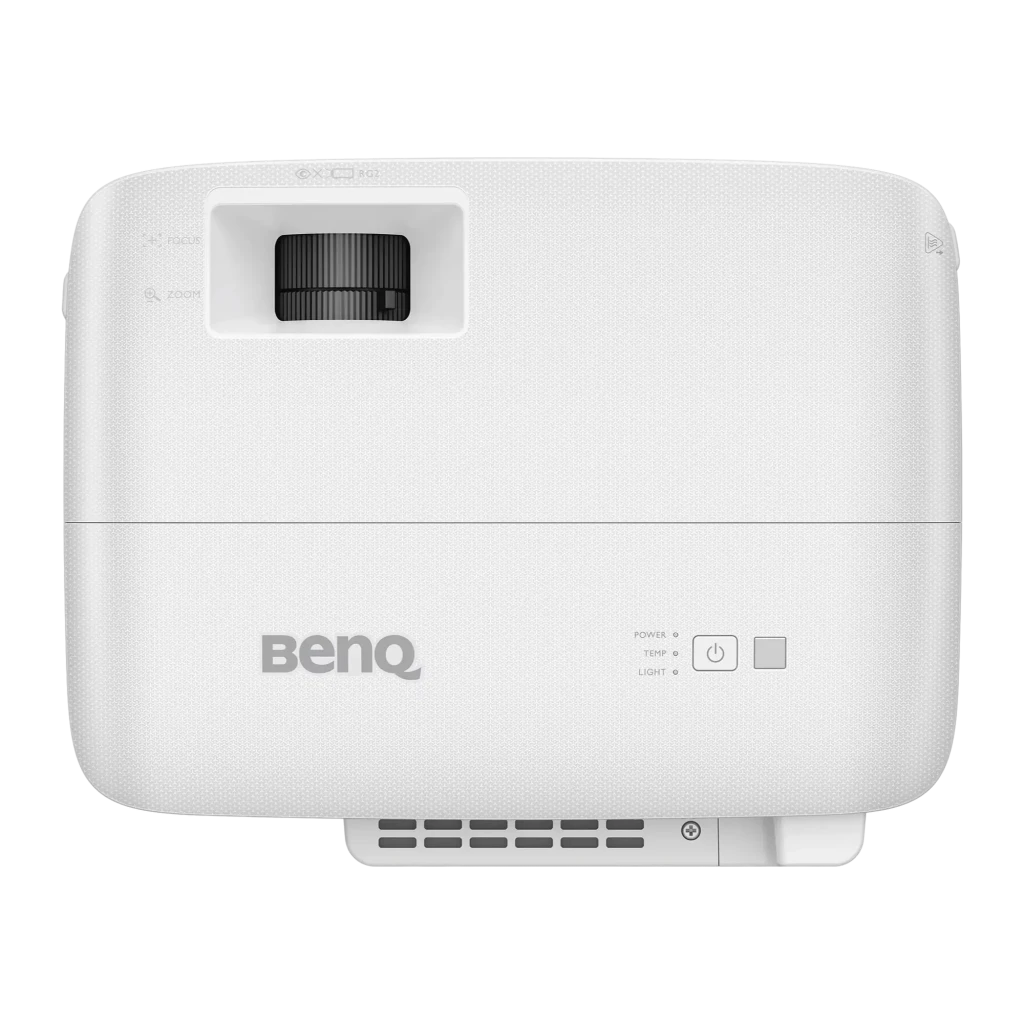 BenQ Projecteur TH575i 3800lm DLP 1080p Blanc, vue avant: objectif central, grille latérale et étiquette 1080P - Ítem4