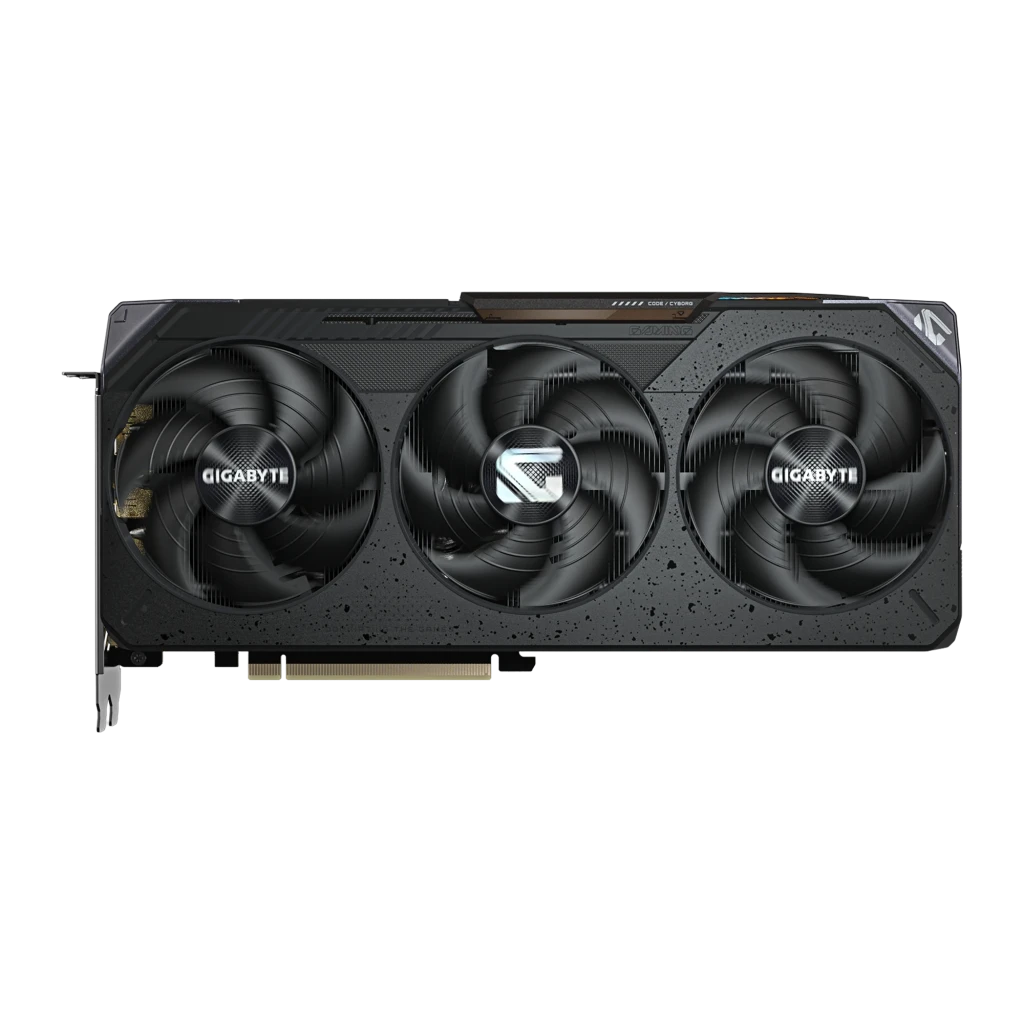 GIGABYTE Radeon RX 9070 GRE Gaming OC 12GB noir, kit avec boîte: carte avec ports frontaux à côté de la boîte orange Gaming - Ítem3