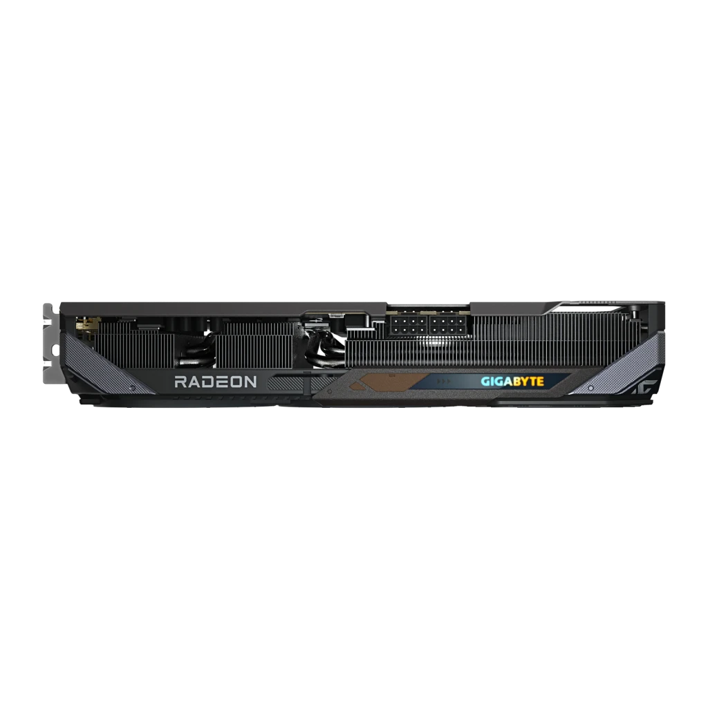 GIGABYTE Radeon RX 9070 GRE Gaming OC 12GB noir, kit avec boîte: carte avec ports frontaux à côté de la boîte orange Gaming - Ítem5