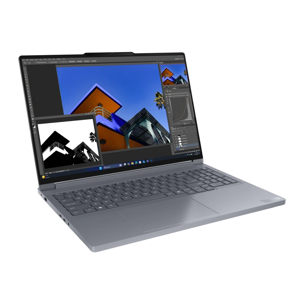 Lenovo ThinkBook 16p G6 ADR 1TB Cinzento, vista frontal: ecrã WQXGA com Windows 11 aberto, teclado completo e touchpad - Item1