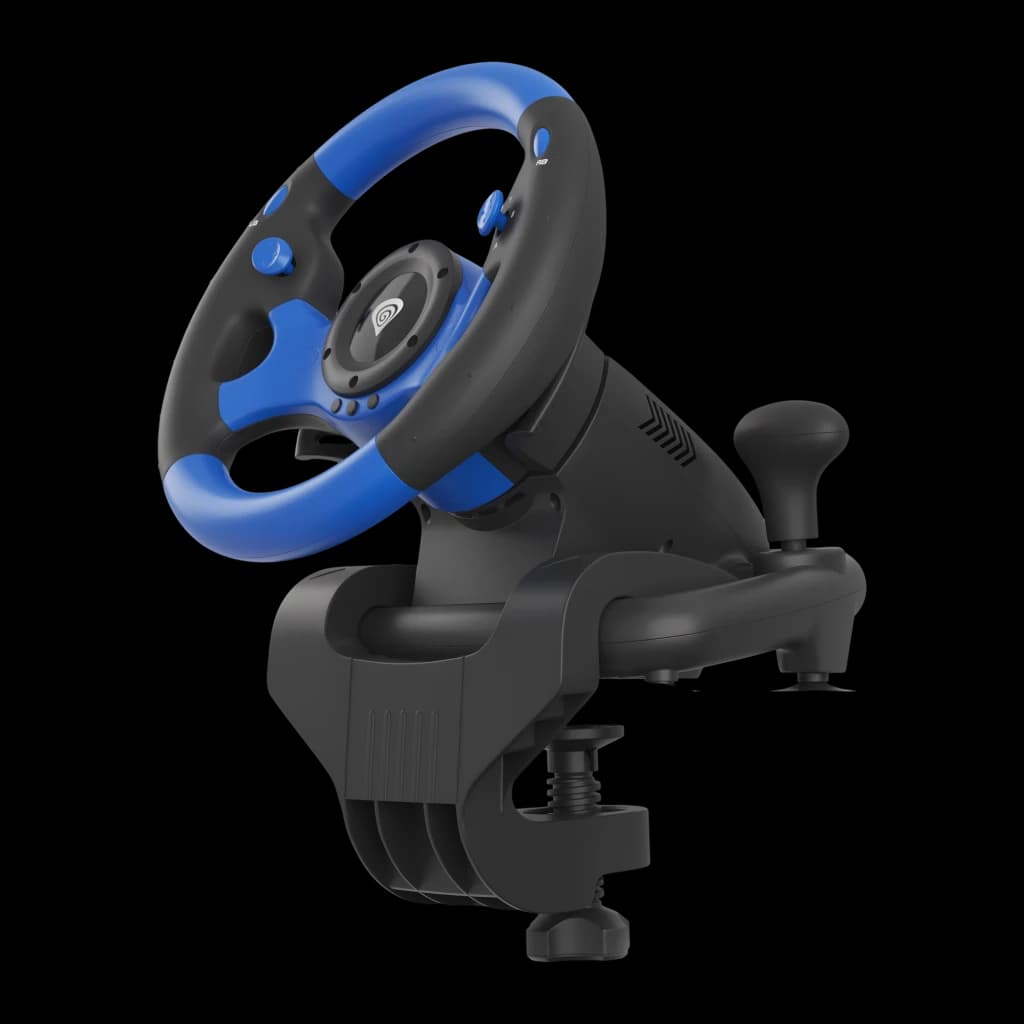 Genesis Seaborg 350 noir, vue inférieure: pince de fixation bureau et levier de vitesses bien visibles