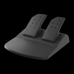 Genesis Seaborg 350 Noir, pédales vue en angle: deux pédales noires perforées sur base antidérapante