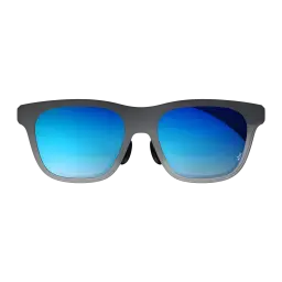 XREAL XBX A01+ AR Glasses Gris, vue de face: monture gris mat avec verres dégradé bleu et logo xbx