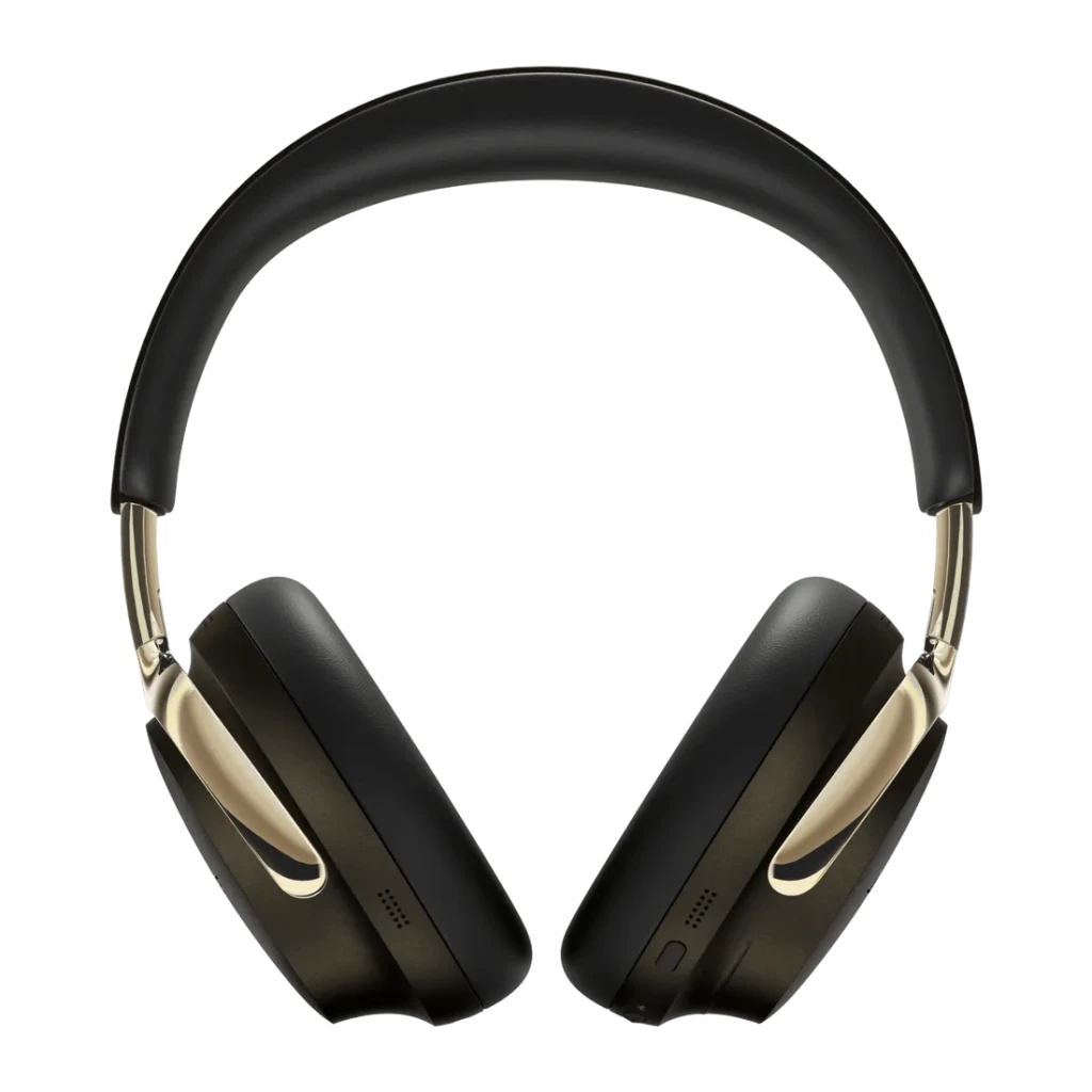 Casque Bose QuietComfort Ultra Gen 2 Réduction de Bruit Circum-Aural Or, vue de face: arceau noir avec accents dorés