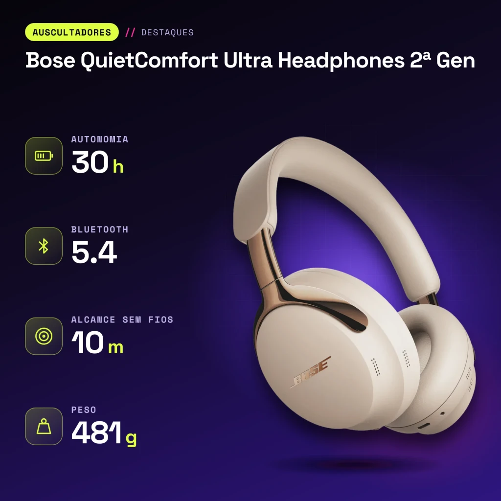 Casque Bose QuietComfort Ultra Headphones 2e Gen Réduction de Bruit Active Driftwood Sable - caractéristiques