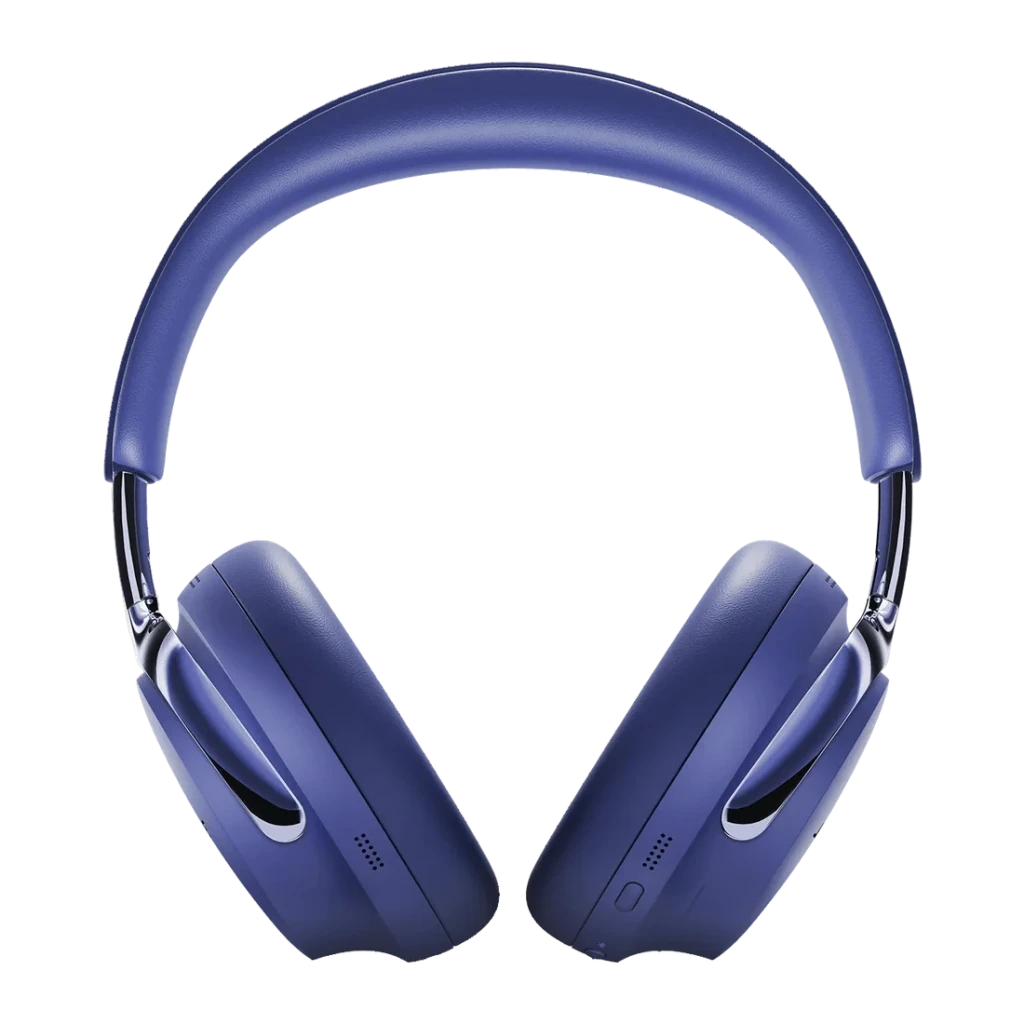 Casque Bose QuietComfort Ultra Gen 2 Réduction de Bruit Arceau Minuit Violet, vue de face: arceau rembourré, coussinets