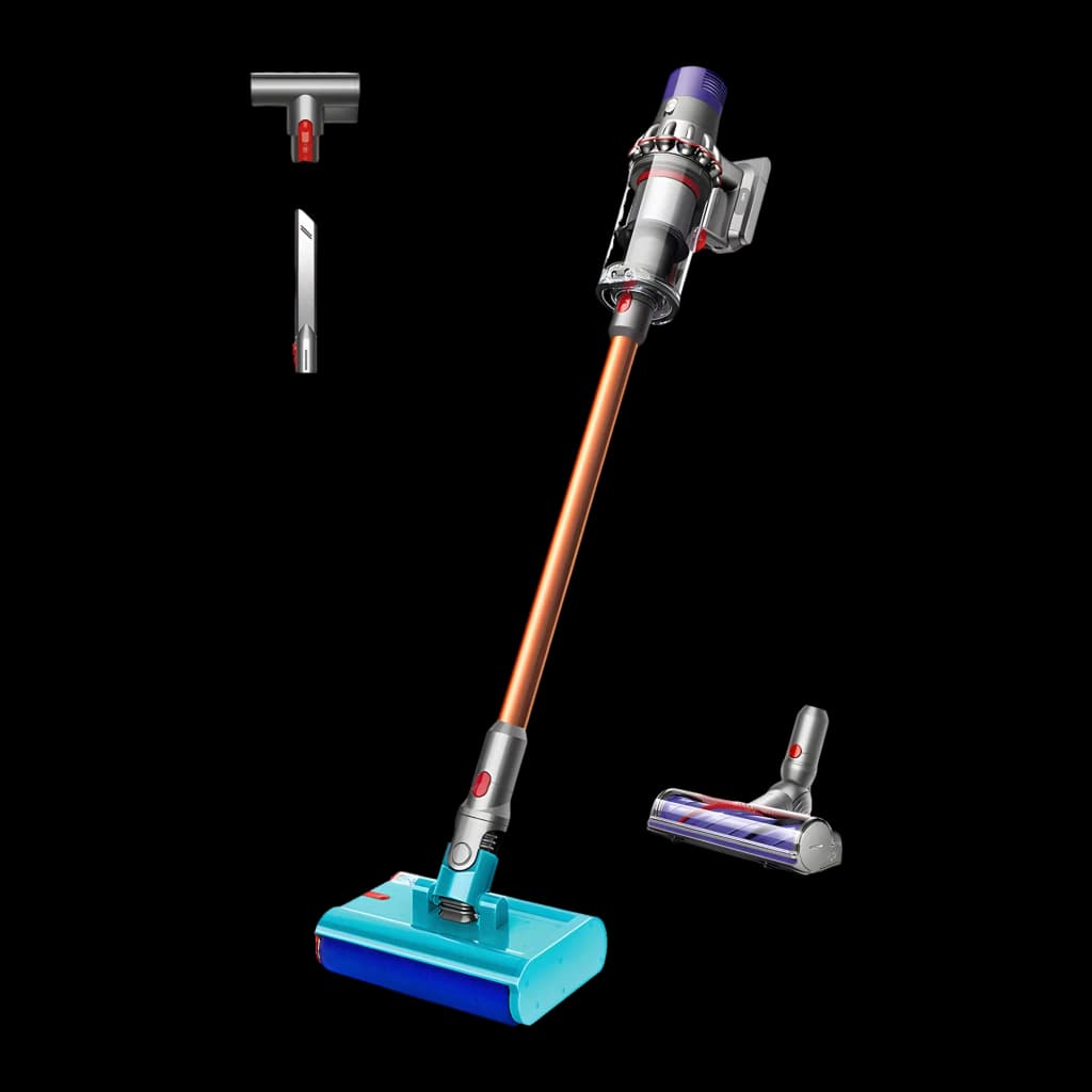 Aspirateur Dyson Cyclone V10 Submarine Sec et humide Sans fil 60min avec tube cuivre, brosse rouleau bleu, mini brosse motorisée et suceur long