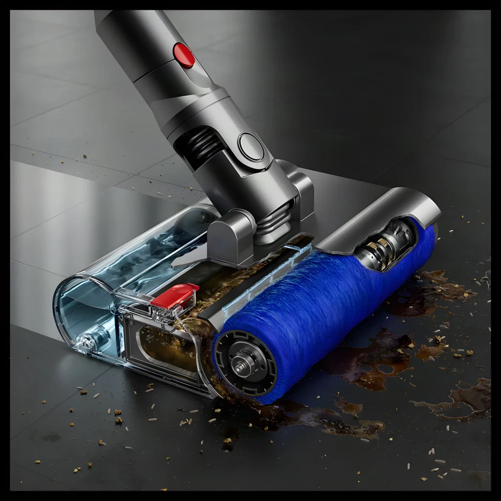 Aspiradora Dyson Cyclone V10 Submarine sin cable, tubo naranja, cabezal húmedo azul, incluye boquilla estrecha, mini cepillo motorizado y accesorio multiuso - Ítem3