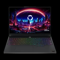 Lenovo Legion 5 15AHP11 512GB negro, vista frontal abierta: pantalla WQXGA con fondo gaming y teclado RGB iluminado