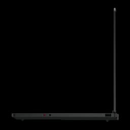 Lenovo Legion 5 15AHP11 512GB negro, vista lateral: perfil delgado abierto con puertos USB y jack de audio rojo