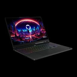 Lenovo Legion 5 15AHP11 512GB negro, vista frontal en ángulo: pantalla 15.3" con wallpaper gaming y teclado RGB iluminado