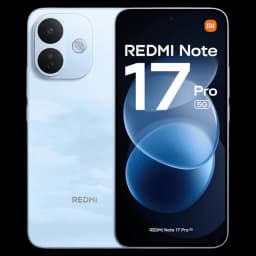 Xiaomi Redmi Note 17 Pro 5G bleu ciel avec écran bord à bord, double module photo arrière proéminent et finition brillante élégante