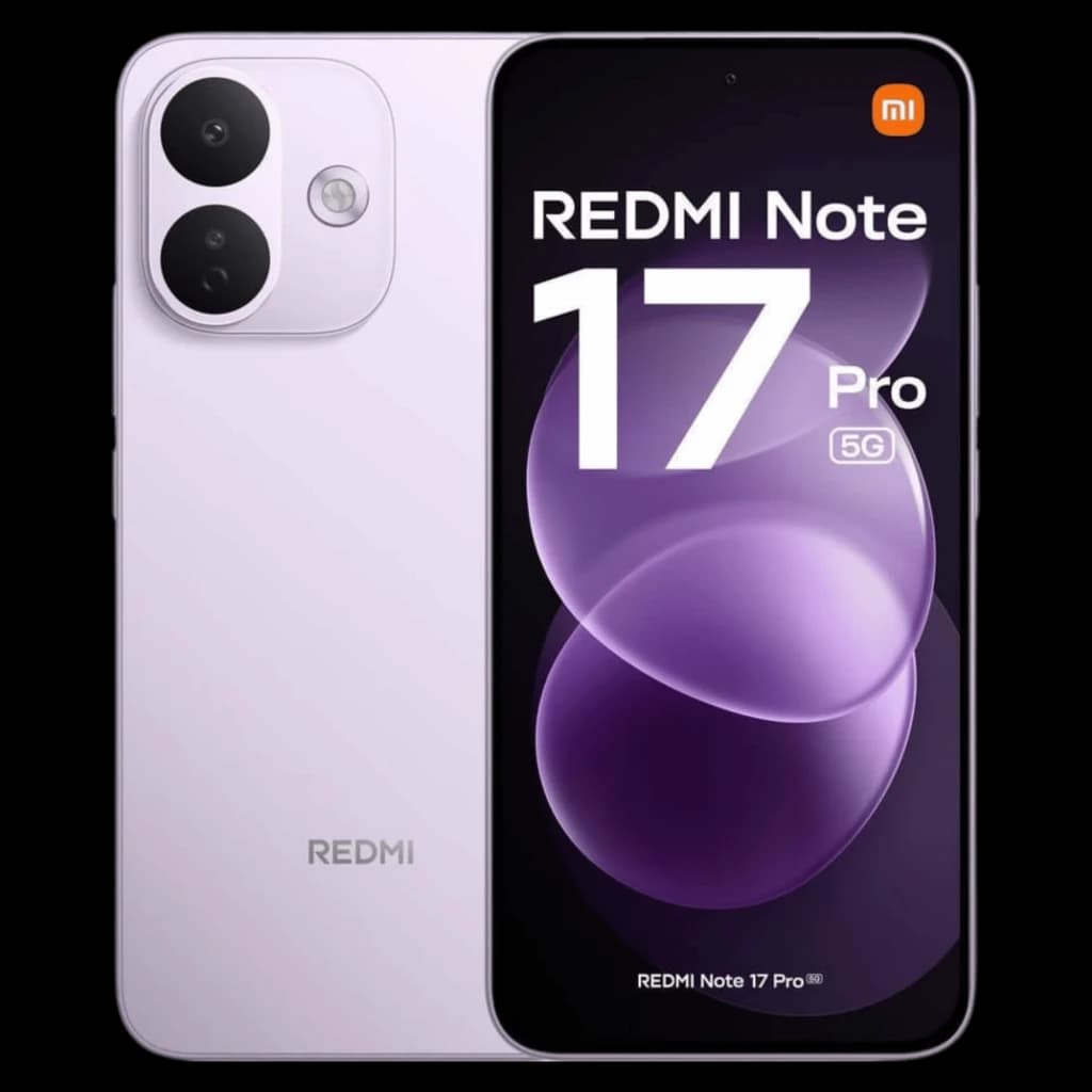 Xiaomi Redmi Note 17 Pro 5G pourpre avec double module photo arrière, écran bord à bord percé, logo Redmi discret, finition mate élégante