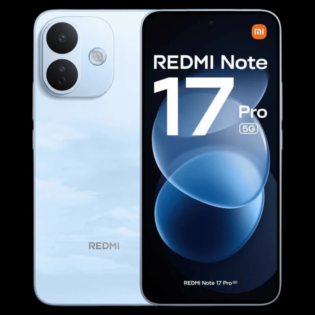 Smartphone Xiaomi Redmi Note 17 Pro 5G noir, écran bord à bord, double module photo arrière, logo REDMI, design minimaliste élégant