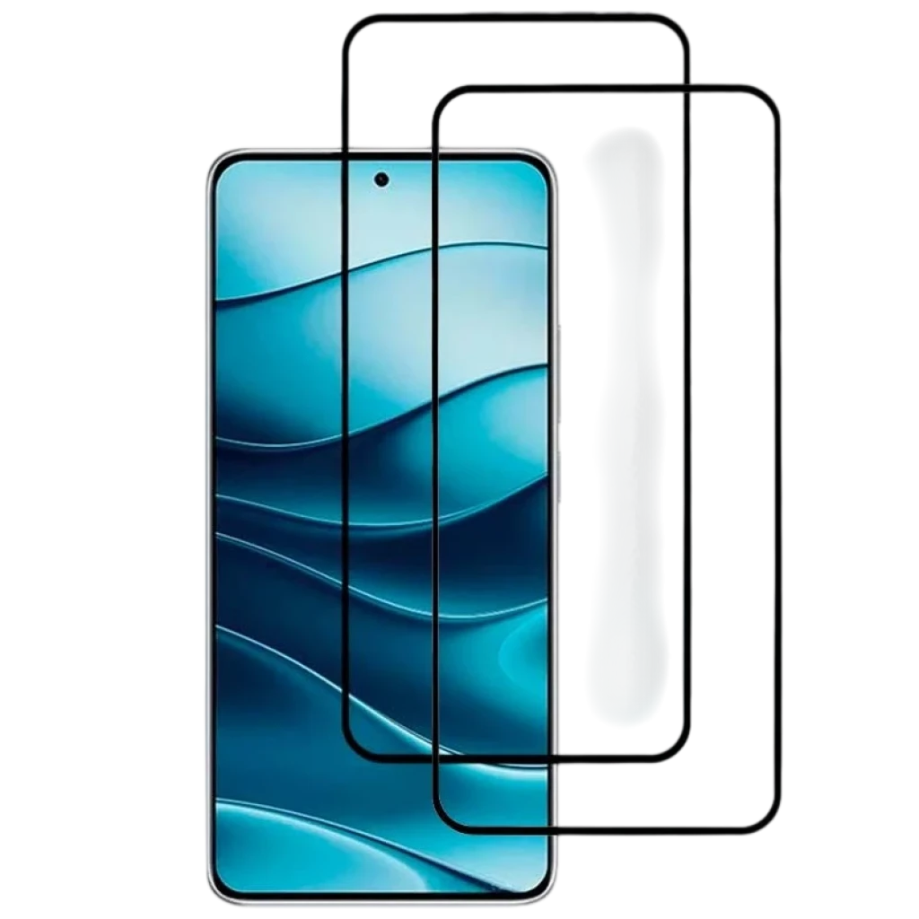 Pack x2 película de vidro temperado para Xiaomi Redmi Note 17 Pro 5G, cobertura Full Screen 3D, bordas pretas, proteção anti-riscos e alta transparência