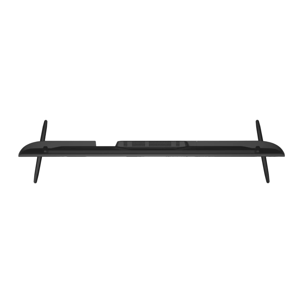 TV LG 43 pulgadas NanoCell LED 4K WebOS 26 Negro 43NU800B3LC, vista inferior: rejilla de ventilación central y patas