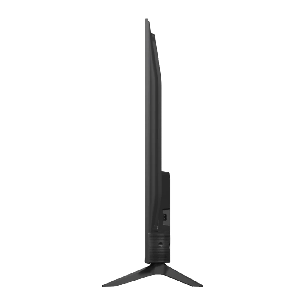 TV LG 43 pulgadas NanoCell LED 4K WebOS 26 Negro 43NU800B3LC, vista lateral: perfil delgado, puertos traseros y pie negro