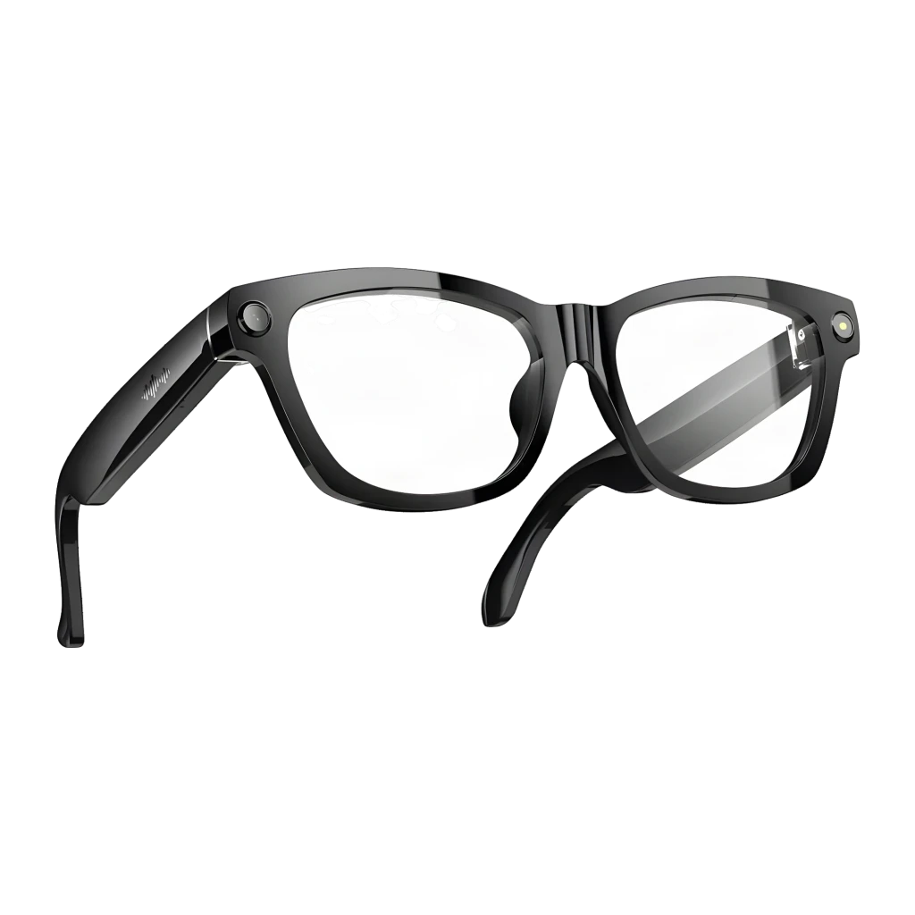 Gafas Blackview BV100 Photochromic negras con montura robusta, lentes fotocromáticas, cámara 8 MP en la patilla y audio abierto estéreo integrados - Ítem1