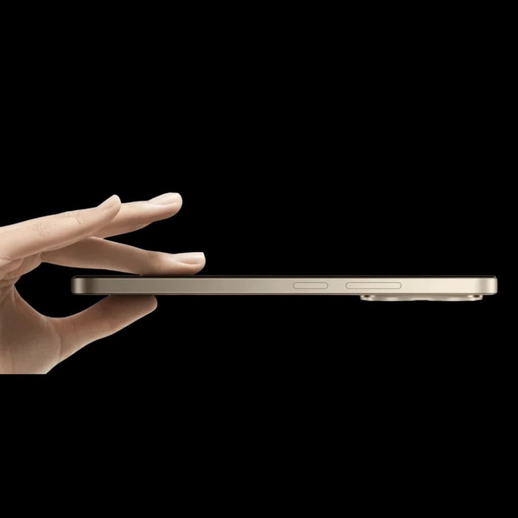 Xiaomi Redmi 17C 5G castanho ultrafino, laterais planas metálicas, botões de volume e energia visíveis, módulo de câmara traseira ligeiramente saliente