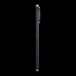 Profil latéral du Xiaomi POCO F9 Ultra 5G noir montrant châssis fin, bouton rouge et module photo arrière proéminent; design épuré et premium