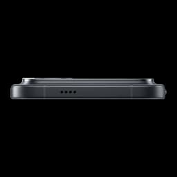 Xiaomi POCO F9 Ultra 5G noir, tranche supérieure plate avec module photo proéminent et grille d’aération centrale, design épuré en aluminium sombre