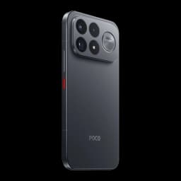 Xiaomi POCO F9 Ultra 5G noir avec dos mat, bords plats, module photo 3 lentilles proéminent et périscope 50 MP 5x OIS, bouton latéral rouge distinctif