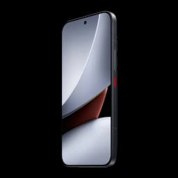 Xiaomi POCO F9 Ultra 5G noir, écran bord à bord avec poinçon central, bords plats, bouton latéral rouge, design fin et moderne; module photo arrière