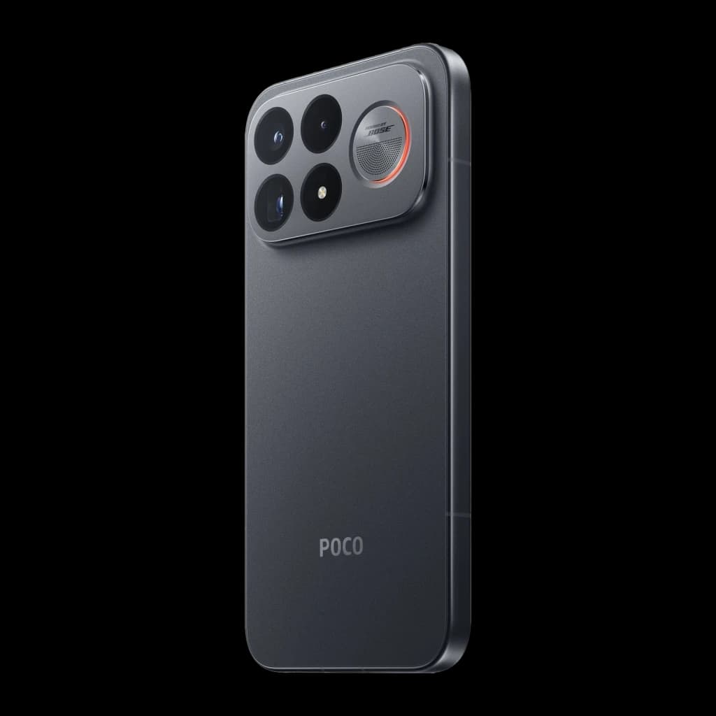 Xiaomi POCO F9 Ultra 5G noir avec grand module photo arrière: triple capteur dont périscopique 50 MP 5x OIS, coque mate élégante, bords plats modernes