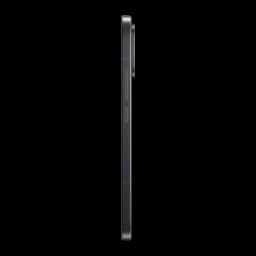 Xiami POCO F9 Pro negro visto de perfil: cuerpo delgado, marco metálico, botones de volumen y encendido, módulo de cámara trasero prominente.