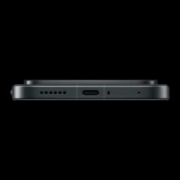 Xiami POCO F9 Pro negro, borde inferior con puerto USB-C centrado, altavoz perforado, micrófono y bandeja SIM; diseño delgado y acabado mate premium