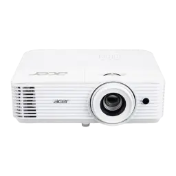 Acer Vidéoprojecteur X1827 4K UHD Blanc, vue de face: objectif, grilles de ventilation et logo Acer