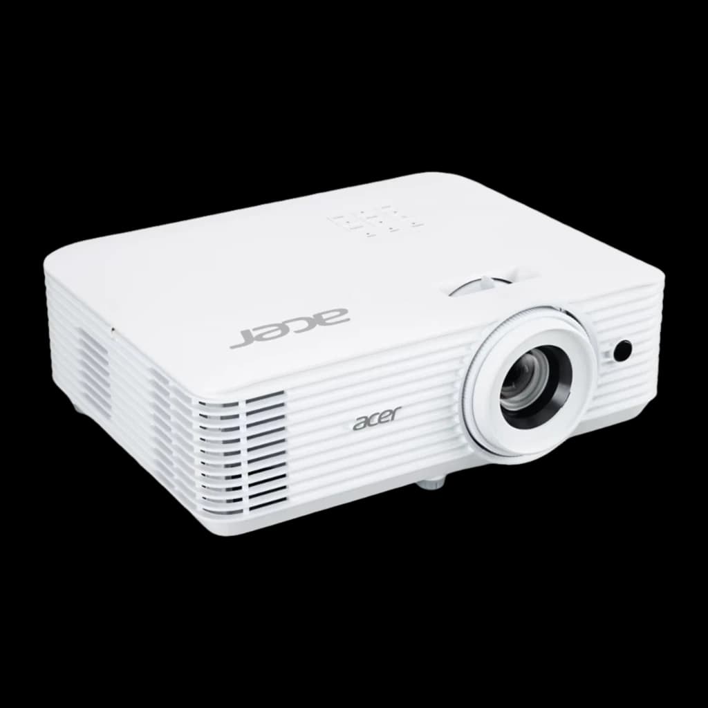 Acer Vidéoprojecteur X1827 4K UHD Blanc, vue en angle: dessus, côté gauche et objectif visibles
