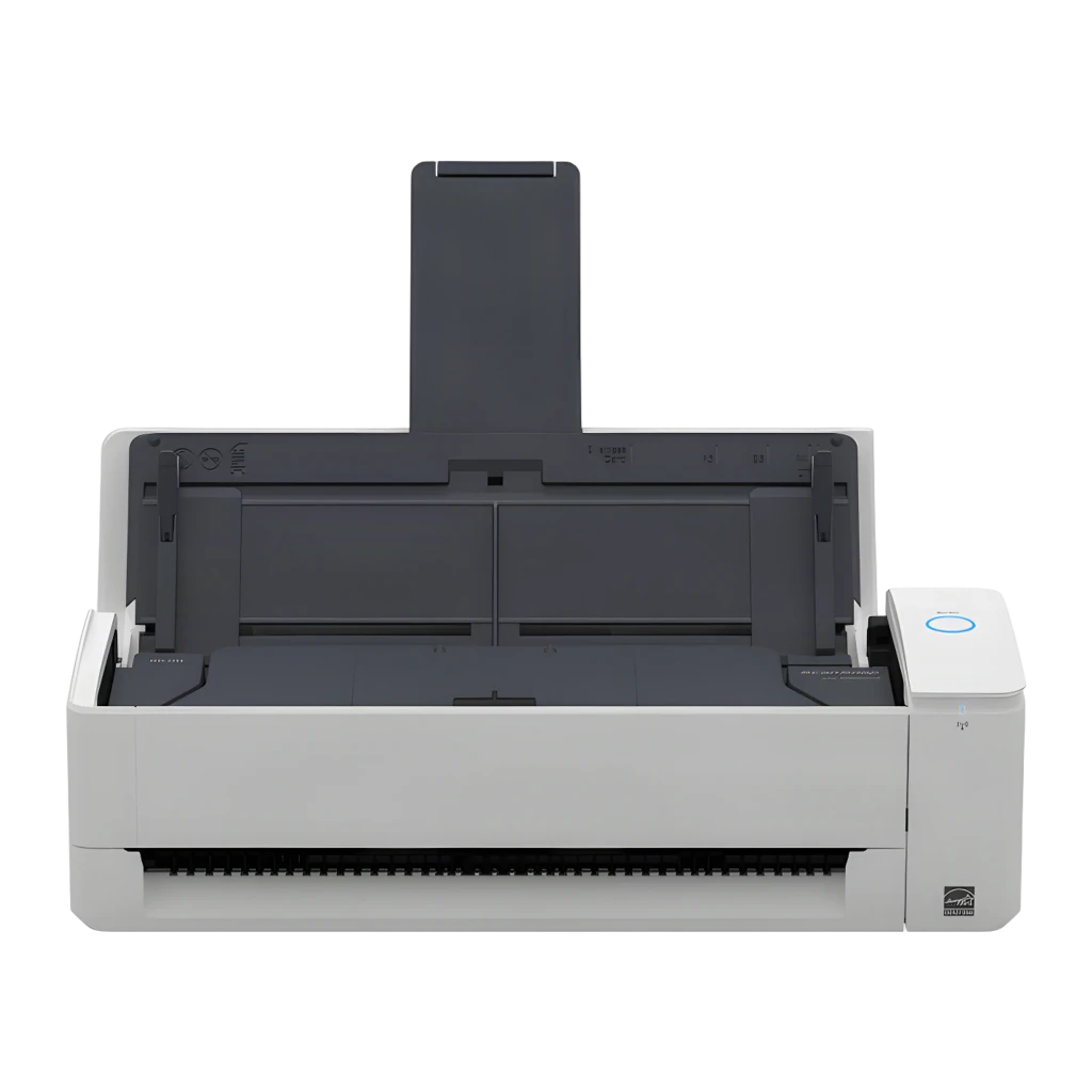 Escáner de documentos Ricoh FUJITSU ScanSnap iX1300 A4 compacto, color blanco, con alimentador automático frontal y botón circular azul, salida superior de - Ítem4