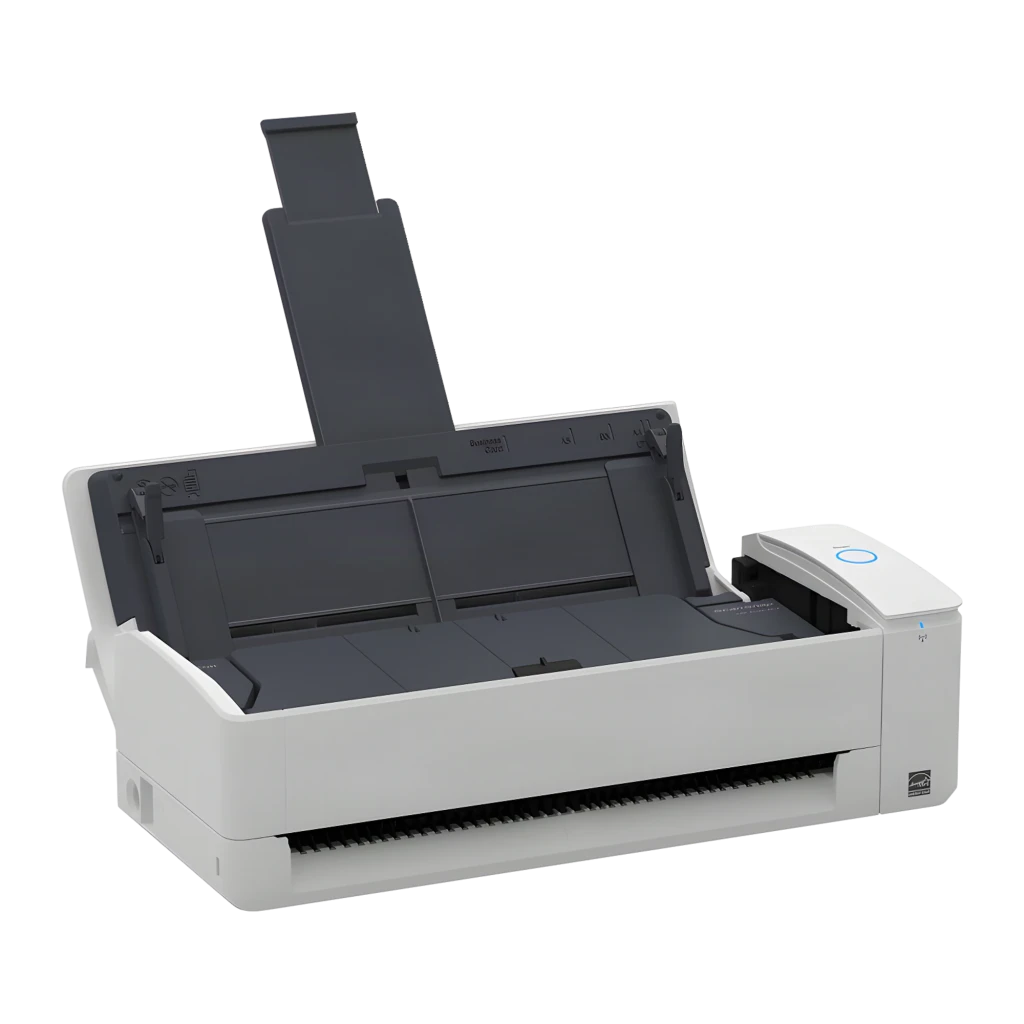 Escáner de documentos Ricoh FUJITSU ScanSnap iX1300 A4 compacto, color blanco, con alimentador automático frontal y botón circular azul, salida superior de - Ítem3