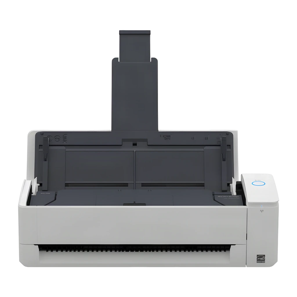 Escáner de documentos Ricoh FUJITSU ScanSnap iX1300 A4 compacto, color blanco, con alimentador automático frontal y botón circular azul, salida superior de - Ítem2
