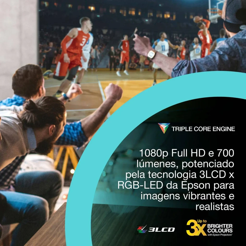 Epson V11HB72040 1080p 3LCD preto e branco, vista frontal: lente central, logo Bose e corpo bicolor - Item4